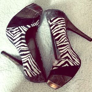 Zebra print heels